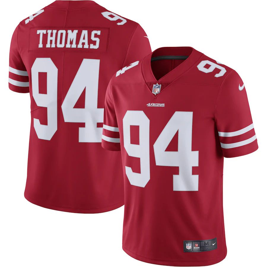 Men San Francisco 49ers #94 Solomon Thomas Nike Scarlet Vapor Untouchable Limited NFL Jersey